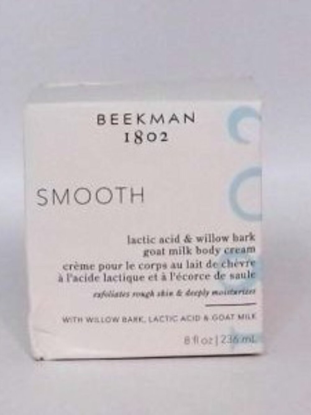 Beekman 1802 SMOOTH lactic acid & willow bark goat milk body cream 8 fl oz, BNIB - Picture 2 of 7